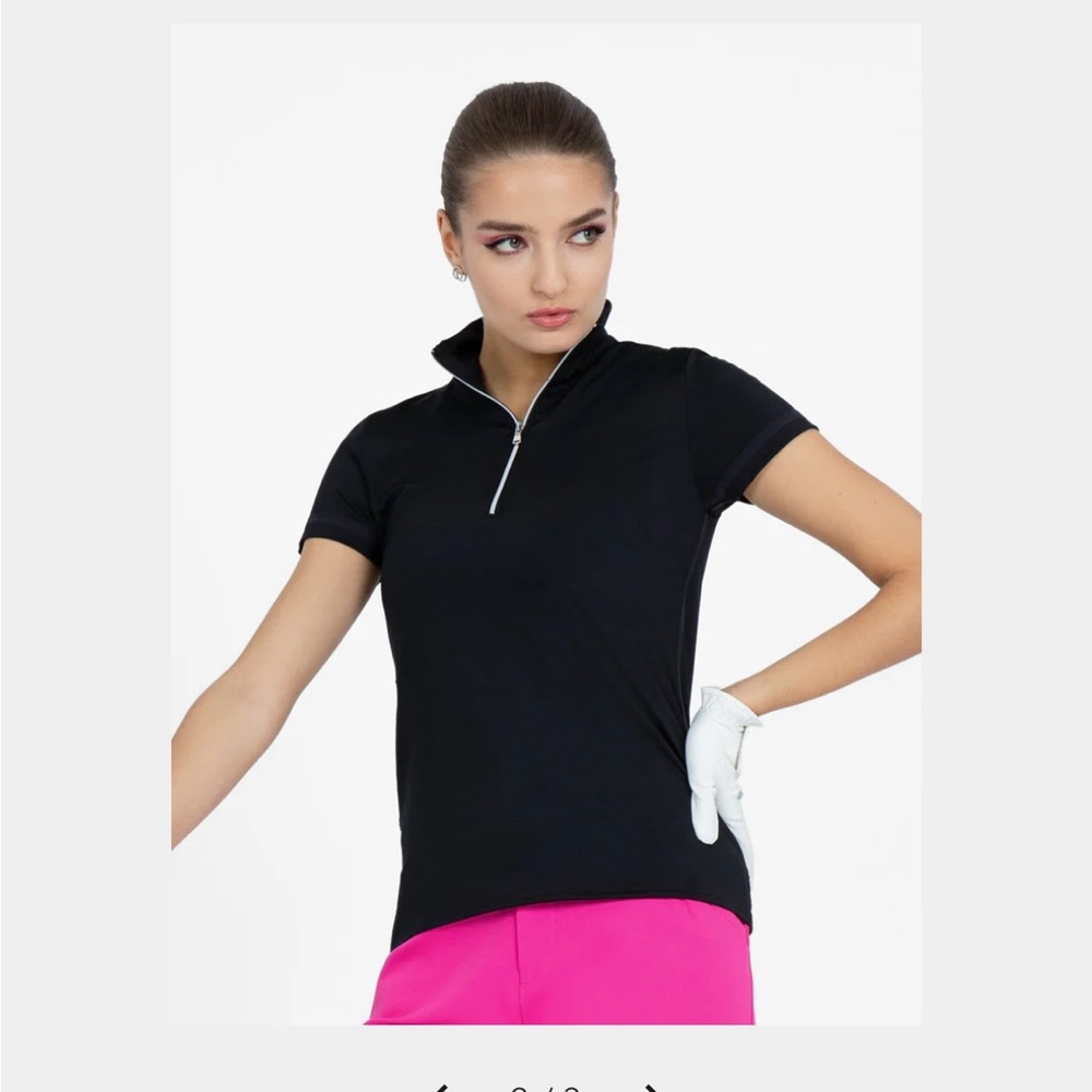 Inphorm women’s Black Zone short sleeve quater zip top